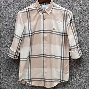 Burberry Beige Checkered Men's Shirt